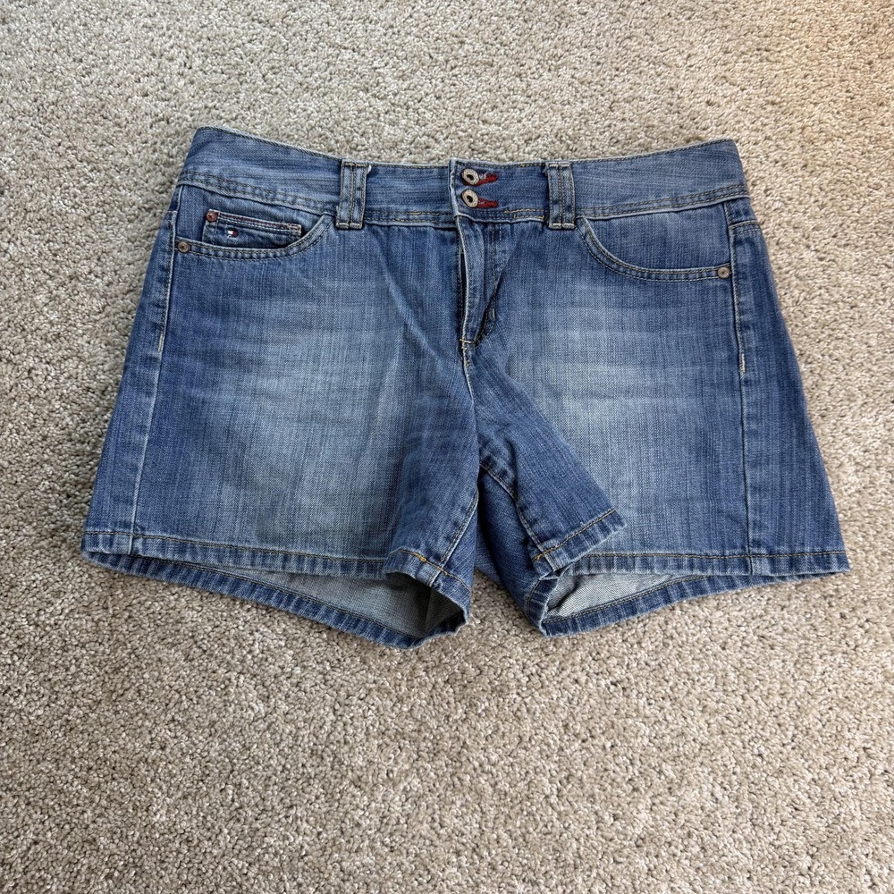 Tommy Hilfiger Denim Shorts Womens 10 36W Blue Bermuda 100% Cotton Casual Summer